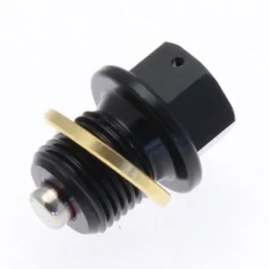 Tapón de vaciado de aceite TECNIUM magnético alu negro M12 x 1,25 x 14