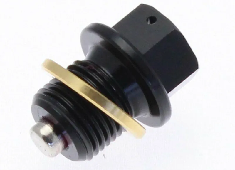 Tapón de vaciado de aceite TECNIUM magnético alu negro M16 x 1,50 x 14