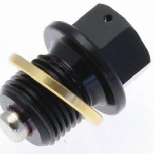 Tapón de vaciado de aceite TECNIUM magnético alu negro M10 x 1,25 x 14