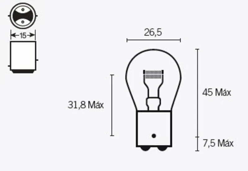 Lámpara TECNIUM P21 6V 21/5W - 10 uds