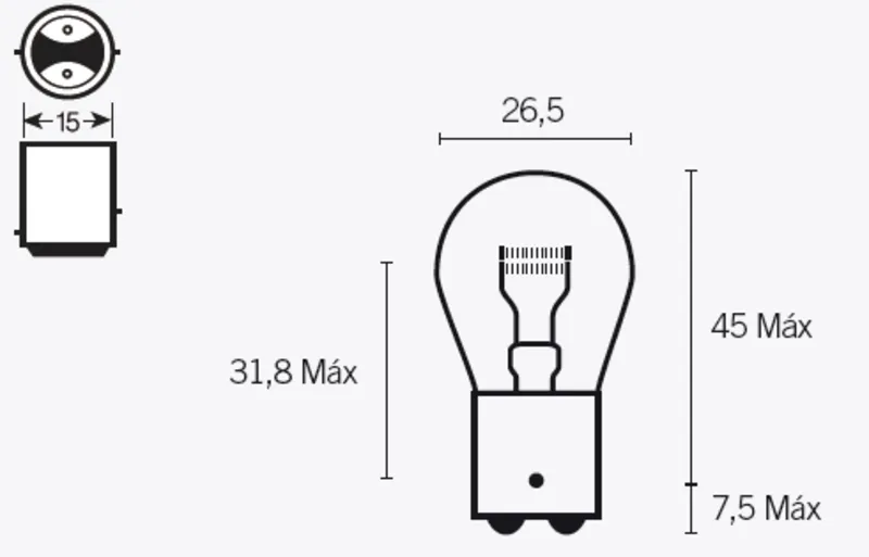 Lámpara TECNIUM S25 12V 21/5W - 10 uds