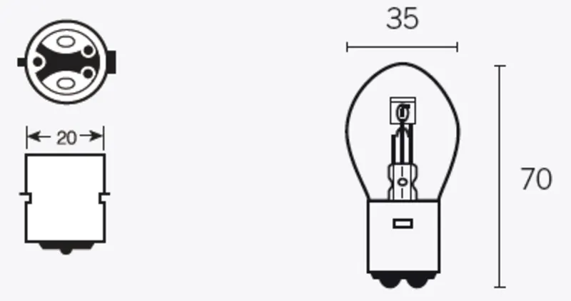 Lámpara TECNIUM B35 6V 35/35W - 10 uds