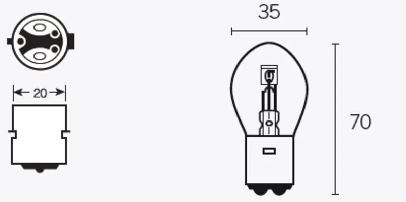 Lámpara TECNIUM B35 12V 35/35W - 10 uds