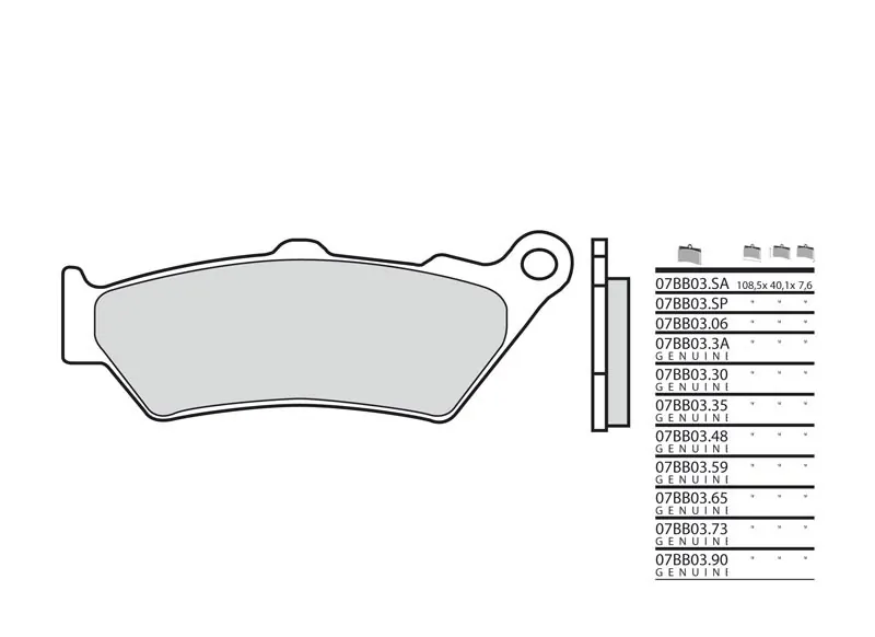 Pastillas de freno sinterizadas Brembo 07BB03LA