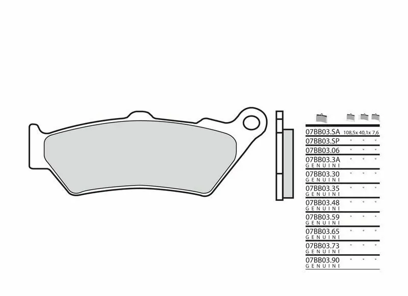 Pastillas de freno sinterizadas Brembo 07BB03SA