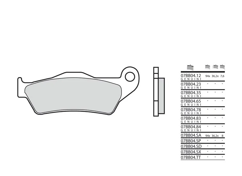 Pastillas de freno sinterizadas Brembo 07BB04LA