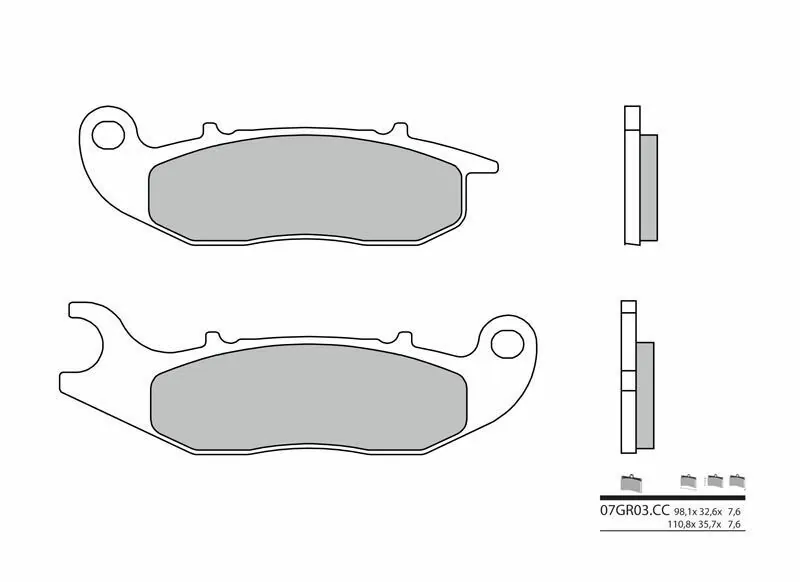 Pastillas de freno orgánicas Brembo 07GR03CC