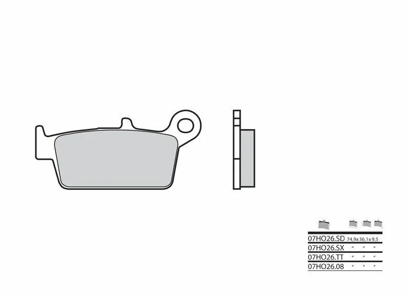 Pastillas de freno sinterizadas de competición Brembo 07HO26SX