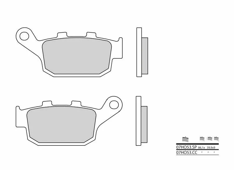 Pastillas de freno orgánicas Brembo 07HO53CC
