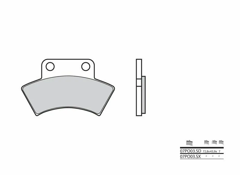 Pastillas de freno sinterizadas de competición Brembo 07PO03SX