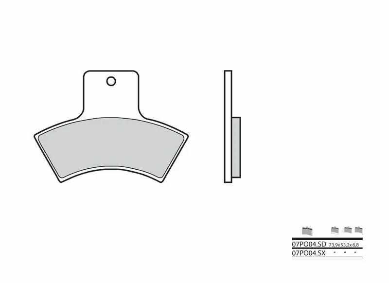 Pastillas de freno sinterizadas de competición Brembo 07PO04SX