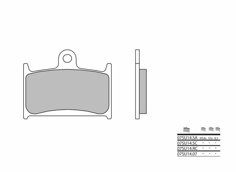 Pastillas de freno sinterizadas de competición Brembo 07SU14RC