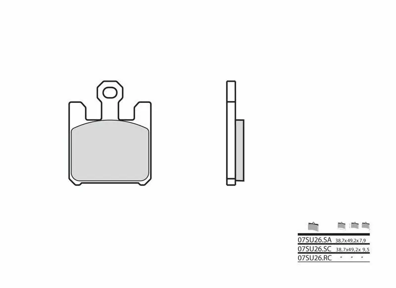 Pastillas de freno sinterizadas de competición Brembo 07SU26RC