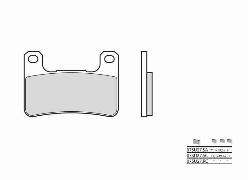 Pastillas de freno sinterizadas de competición Brembo 07SU27RC