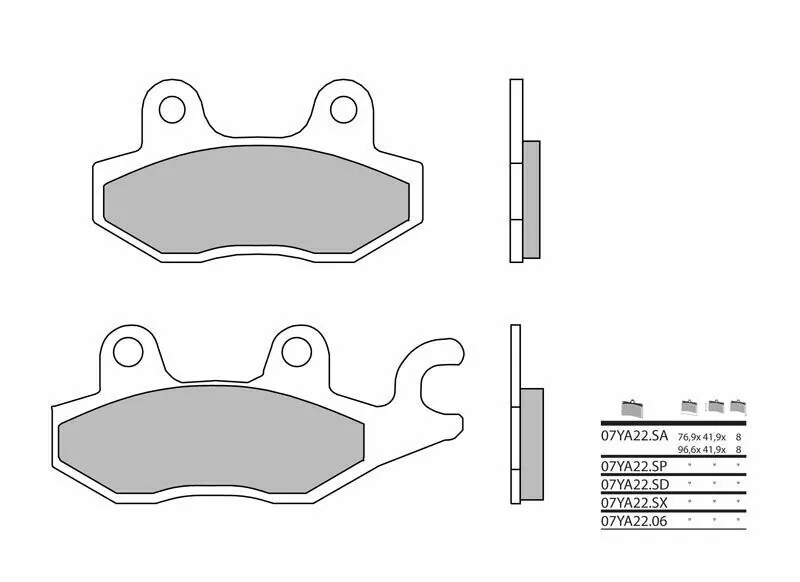 Pastillas de freno orgánicas Brembo 07YA2206