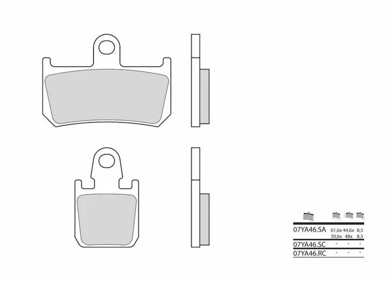 Pastillas de freno sinterizadas de competición Brembo 07YA46RC