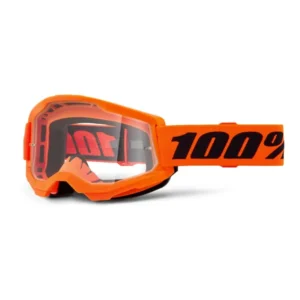 Gafas 100% Strata 2 Naranja Fluor - Lente Transparente