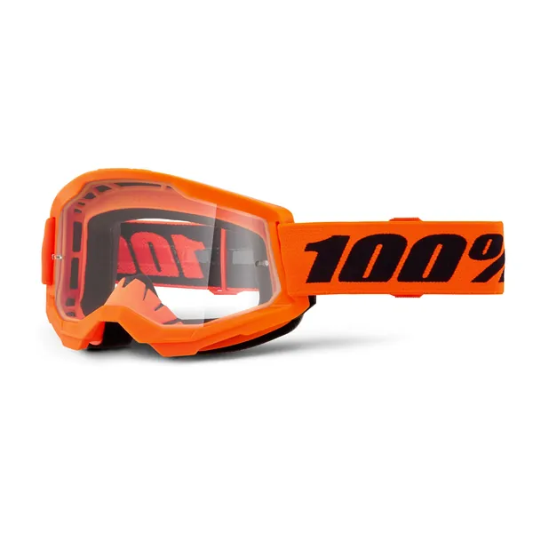 Gafas 100% Strata 2 Naranja Fluor - Lente Transparente