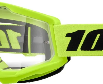 Gafas 100% Strata 2 Amarillo Fluor – Lente Transparente