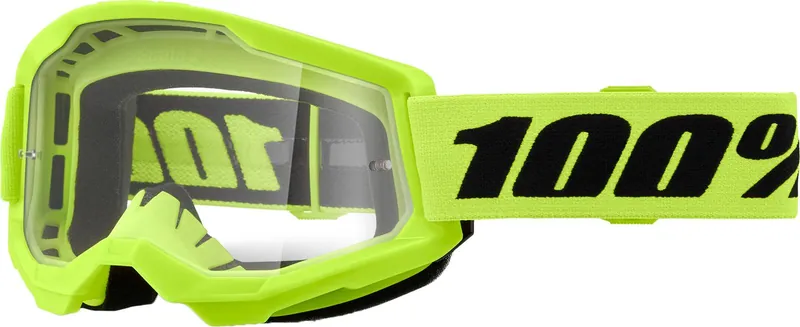 Gafas 100% Strata 2 Amarillo Fluor - Lente Transparente - Imagen 2