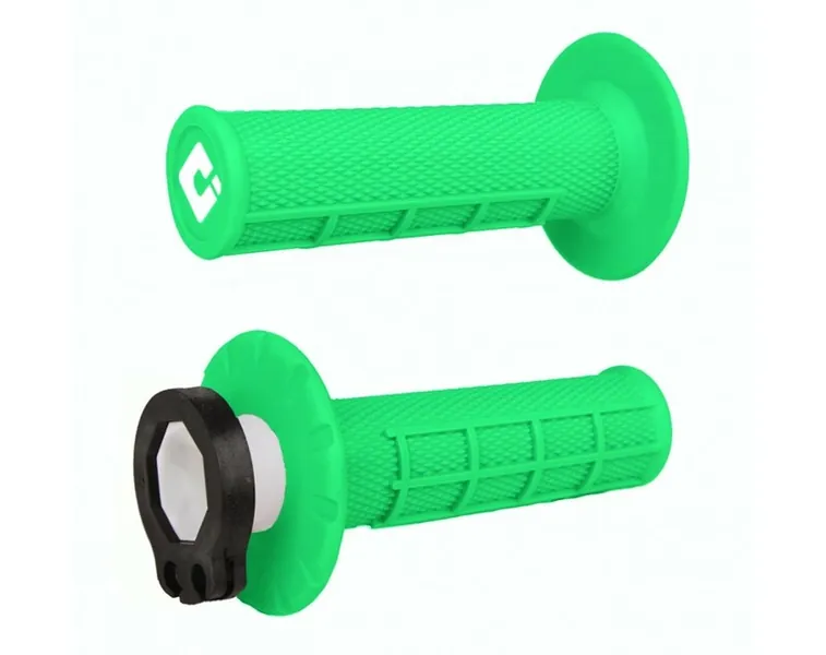 Puños ODI MX V2 Lock-On Half-Waffle - Verde neón