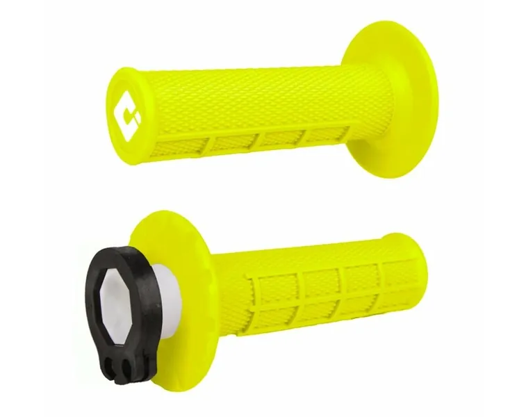 Puños ODI MX V2 Lock-On Half-Waffle - Amarillo neón