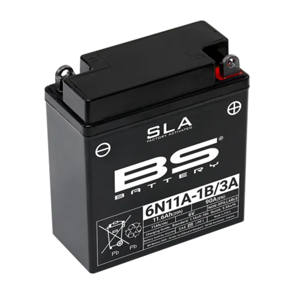 Batería BS BATTERY SLA sin mantenimiento activada de fábrica - 6N11A-1B/3A