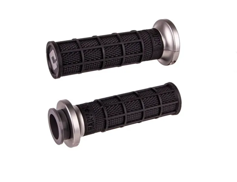Juego de puños completos ODI V-Twin Lock-on™ Hart-Luck Signature TBW (acelerador por cable) - Harley Davidson (08-) Metalilzado