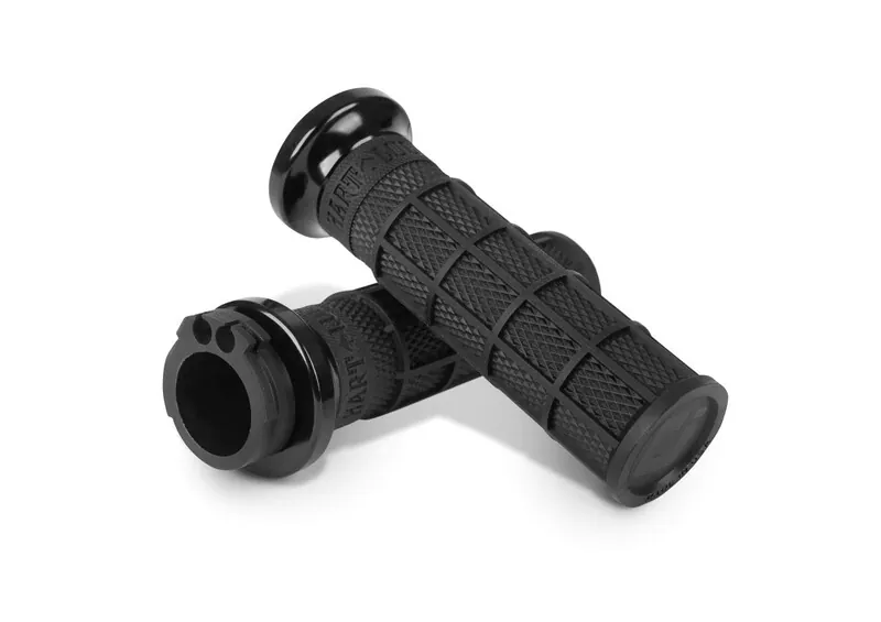 Puños ODI V-Twin Lock-On Hart-Luck Signature - Indian cable (2018-) Negro
