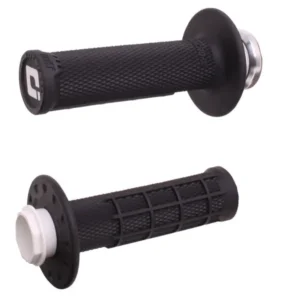 Puños ODI Micro-X Lock-On medio gofrados - Negro / Plata