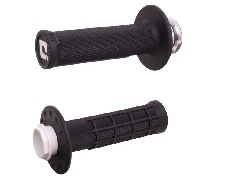 Puños ODI Micro-X Lock-On medio gofrados - Negro / Plata