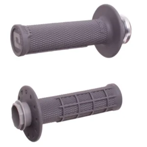 Puños ODI Micro-X Lock-On medio gofrados - Grafito / Plata
