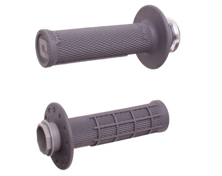 Puños ODI Micro-X Lock-On medio gofrados - Grafito / Plata