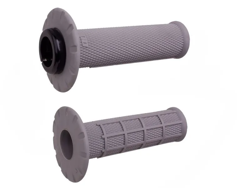 Puños universales ODI Lock-On medio gofrados Ø22,2mm - Gris / Plata