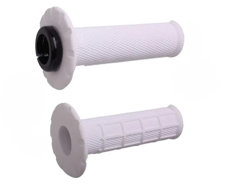 Puños universales ODI Lock-On medio gofrados Ø22,2mm - Blanco / Negro