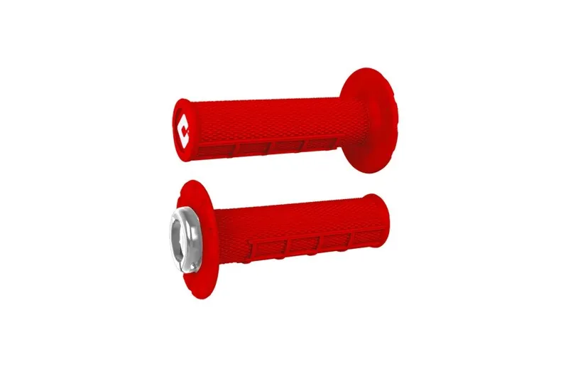 Puños ODI ATV v2.1 Lock-On medio gofrados - Rojo / Negro